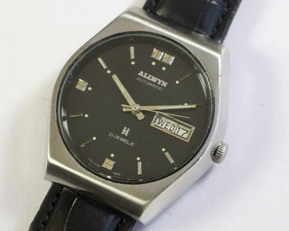 Vintage Allwyn Automatic Indian Mens Wrist Watch Mechanical 21 Jewels Day Date Stainless Steel Gift for Men for Him A2003 Li11 Etsy UK