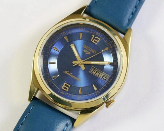 Zifferblätter MÃ¤nner Uhr Blaues Zifferblatt Vintage Restauriert
