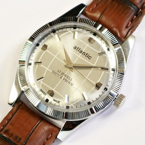 Vintage Atlantic Swiss Made Hand Winding Mens Wrist Watch