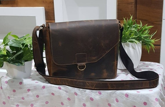Myra Bag Ultimate Distressed Leather Shoulder Messenger Purse Pockets Brown  2137 for sale online | eBay