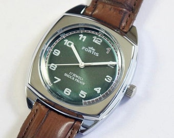 Vintage Fortis Swiss Made Handaufzug Herren Armbanduhr | mechanisch | Edelstahl | Geschenk für Männer für Ihn | a1023li08