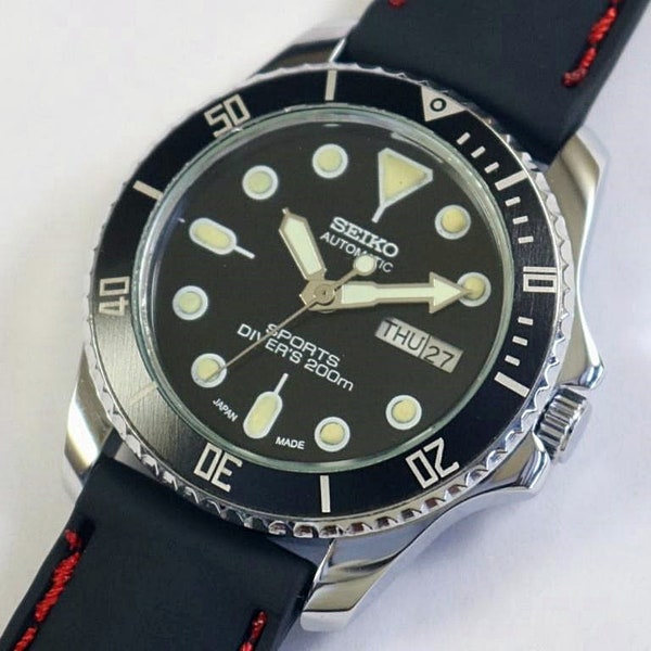 Seiko Diver Style MOD Automático Japón Reloj de pulsera para hombre / bisel giratorio / marcadores y manecillas luminosas / regalo para hombres para él / a1002li24