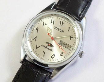 Vintage Citizen Eagle 7 automatisch Japan herenpolshorloge | mechanisch | dag datum | roestvrij staal | cadeau voor mannen voor hem | a1001li27