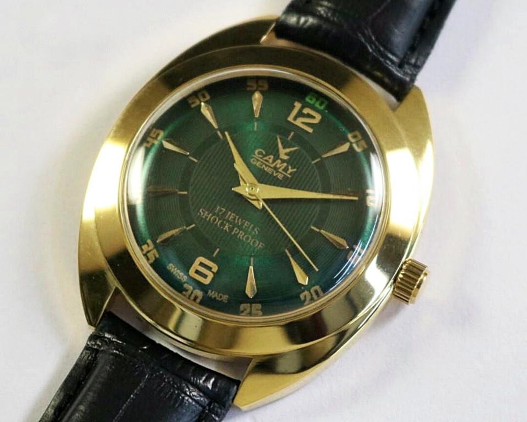 Montre Camy Geneve Superaumatic – Cadran 38 Mm, Bracelet Plaqué Or, Mouvement Suisse – Occasion, Fonctionnelle