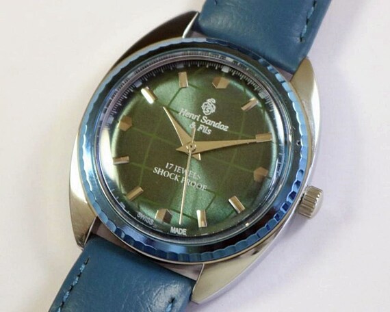 Vintage Henri Sandoz Fils Swiss Made Handaufzug Herrenarmbanduhr mechanisch Edelstahl Geschenk fur Manner fur ihn a1033li25 Etsy