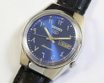 Vintage Seiko 5 Automático Japón reacondicionado Reloj de pulsera para hombre / mecánico / fecha del día / acero inoxidable / regalo para hombres para él / a1019li13