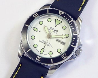 Seiko Diver Style MOD Automatic Japan Mens Wrist watch | rotating bezel | luminous markers & hands | gift for men for him | a1014li12