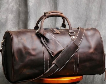 buffalo leather duffle bolsa