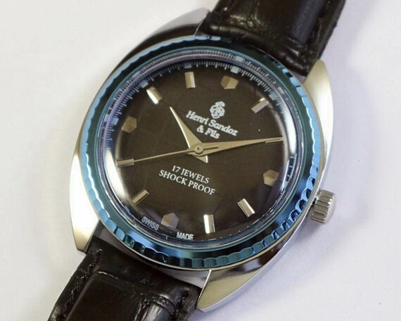 Vintage Henri Sandoz Fils Swiss Made Hand Winding Mens Wrist Watch Mechanical Stainless Steel Gift for Men for Him A1007li04 Etsy Canada