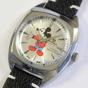 Vintage Rodania Swiss Made Handaufzug Armbanduhr Silber Cartoon-Zifferblatt quadratisches Monaco-Gehäuse mechanisches Geschenk für Männer für ihn #1061-30