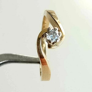 Women&#39;s ring Full gold 14kt /585Kt - Diamond 0.06 Kt - Small size