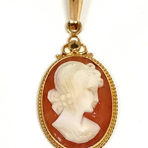 Ladies Pendant Cameo Gold 14Kt - 585Kt - Portrait - Vintage