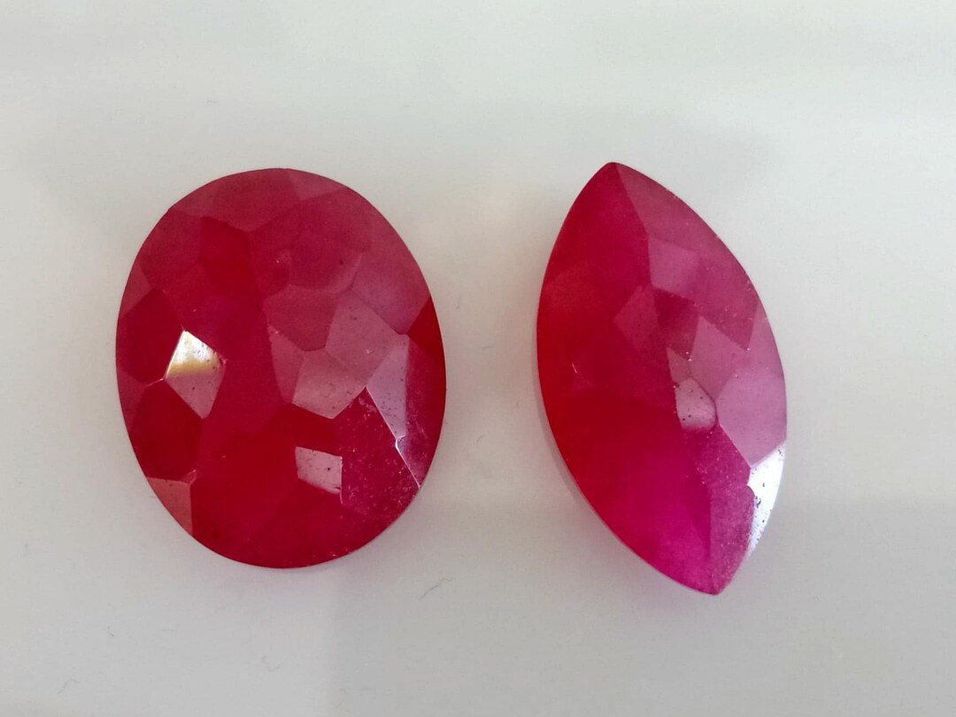 2 Large Rubies Prepared in a Laboratory Suitable for Making Fashion
