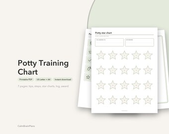Potty Training Chart Printable | Sticker Stars, Picture Steps, Log & Award Certificate (PDF)