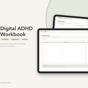 Digital ADHD-arbetsbok för GoodNotes | iPad-arbetsblad för exekutiva funktioner, fokus och tid
