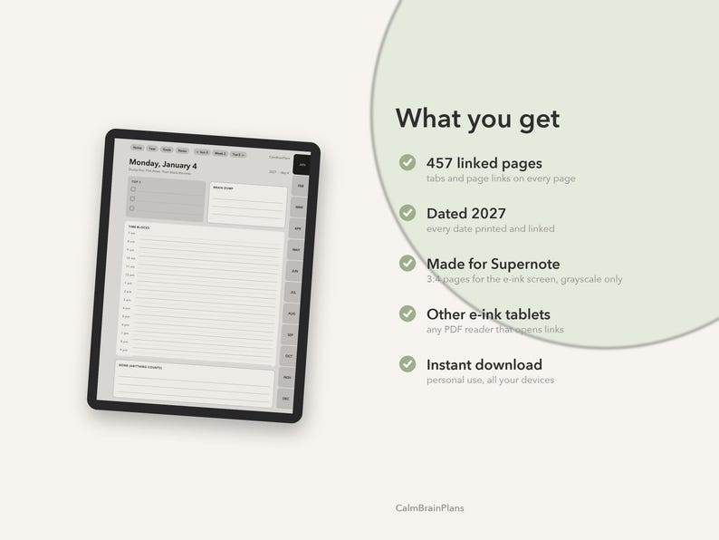 2027 Supernote Planner: what you get