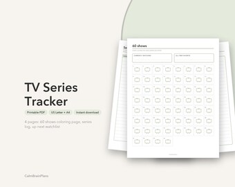 Suivi des séries TV à imprimer | Journal des séries, coloriage des saisons et liste de visionnage (PDF)