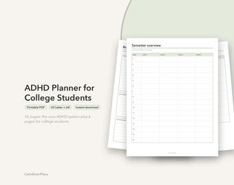 大学生向けADHDプランナー（印刷可能）｜学期概要、課題、試験計画、予算（PDF）