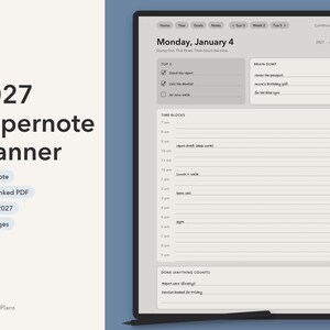 2027 Supernote Planner | Hyperlinked Dated Template for A5 X and Manta with Meeting Notes