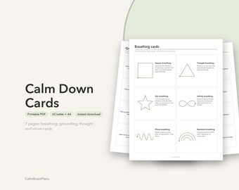 10代と大人のための落ち着きカード｜呼吸の形、グラウンディングテクニック（印刷可能PDF）