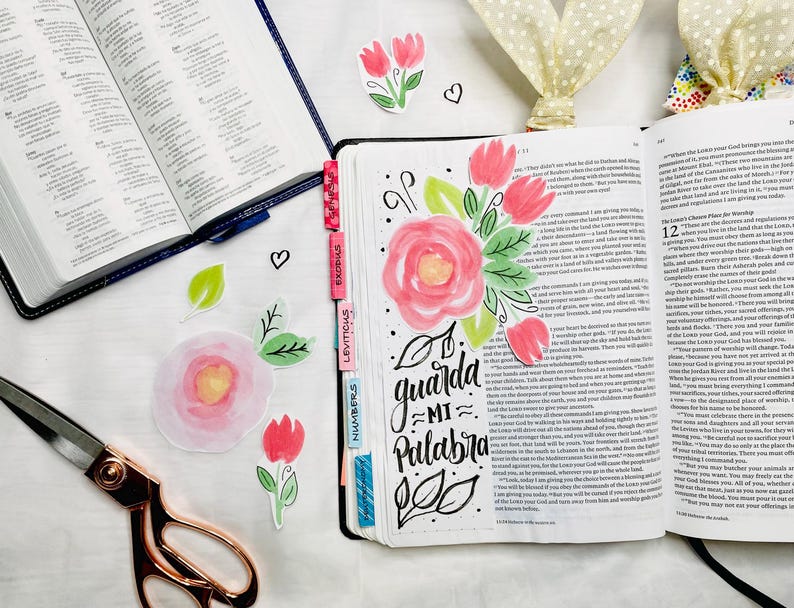 Printable Bible Journaling - Flowers Leaves - Etsy