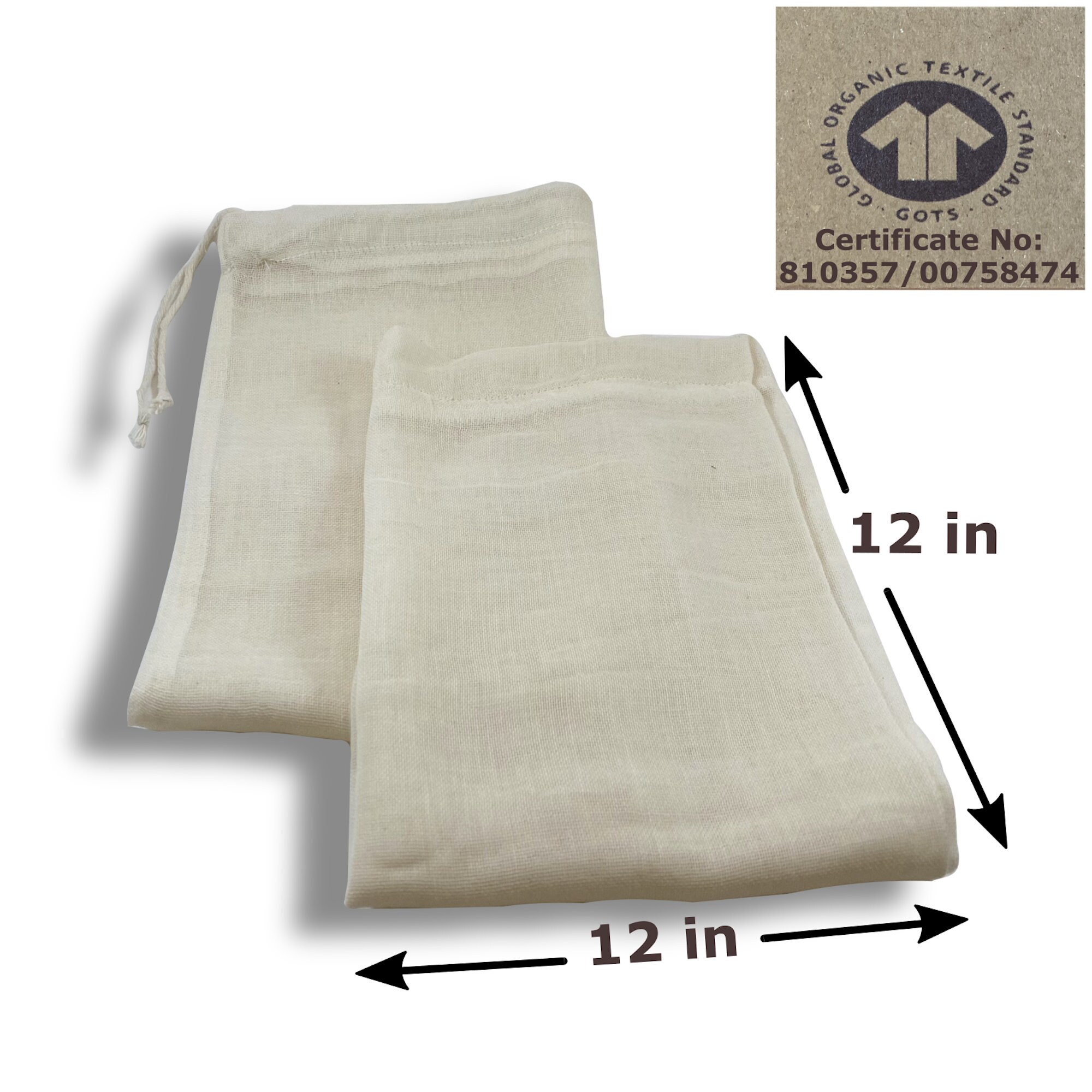 Organic Cheesecloth Bags for Straining Organic Yogurt Etsy