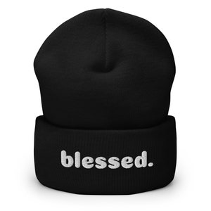 Soft "blessed"Cuffed Beanie