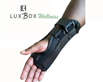 LuxBox Wrist Support - Carpal Tunnel, Bowling, Sports Injuries Pain Relief - Removable Splint -