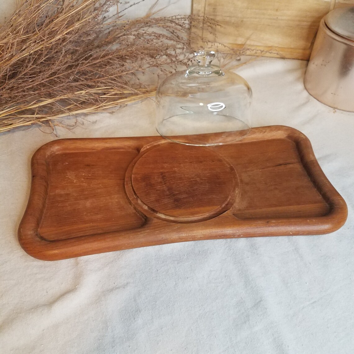 Genuine Goodwood Teak Thailand Charcuterie Board Glass Cloche Etsy.de