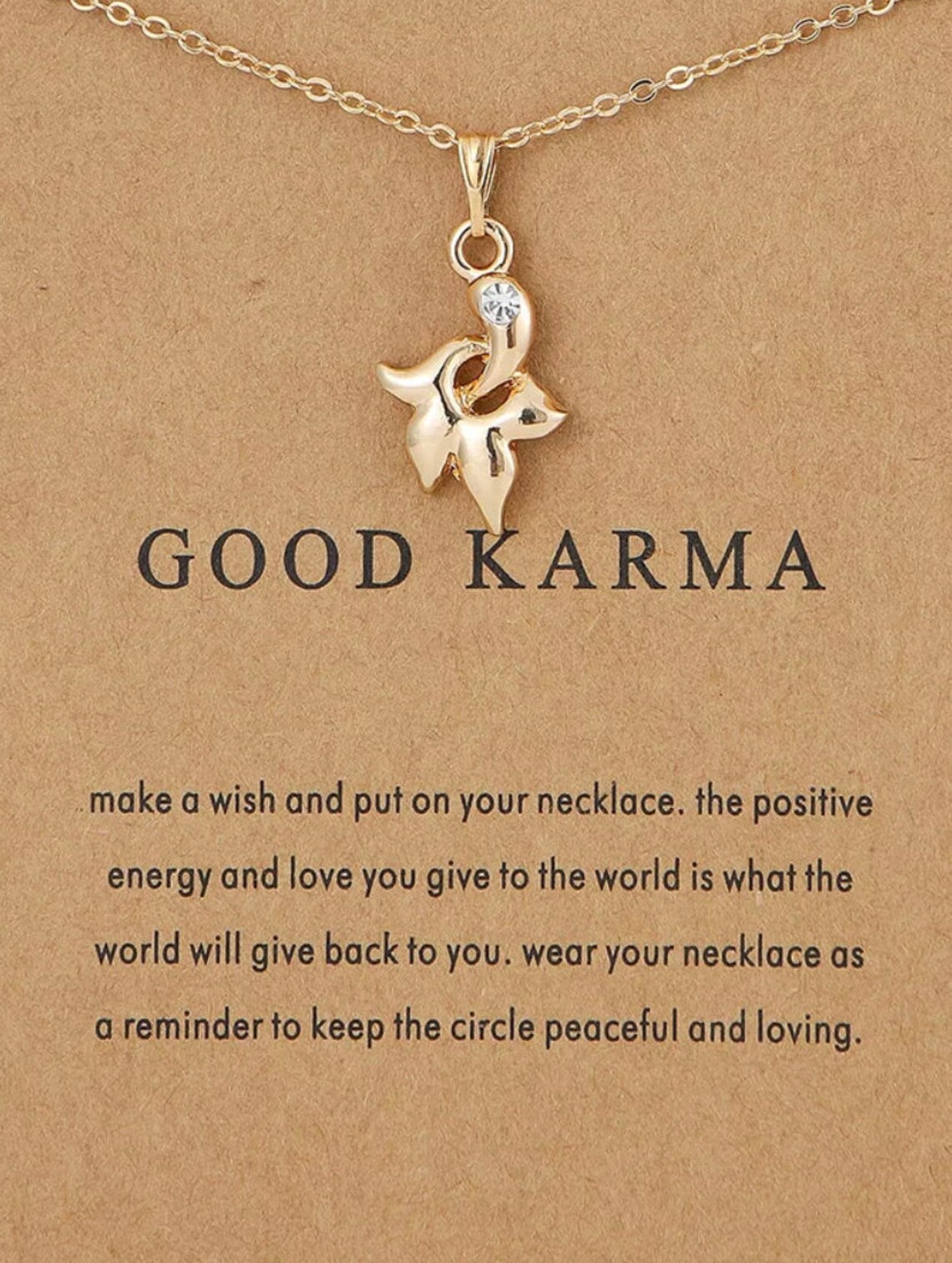 Inspiring Good Karma Gold Necklace Pendant with Card Etsy