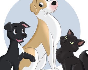 I will draw your pet Disney style