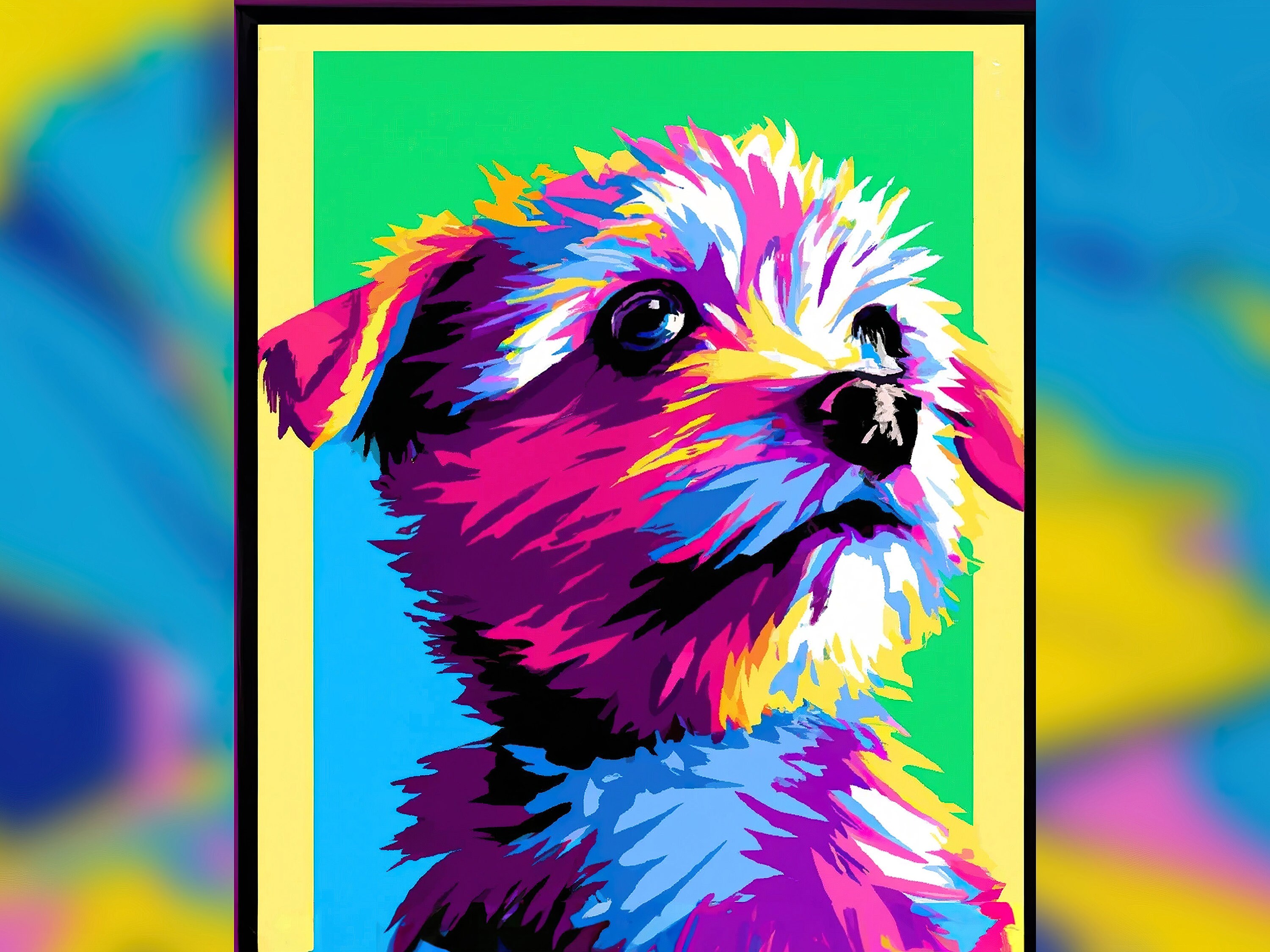 Pop Art Pet Portrait Custom Pet Pop Art Pop Art Dog Portrait Pet Pop 