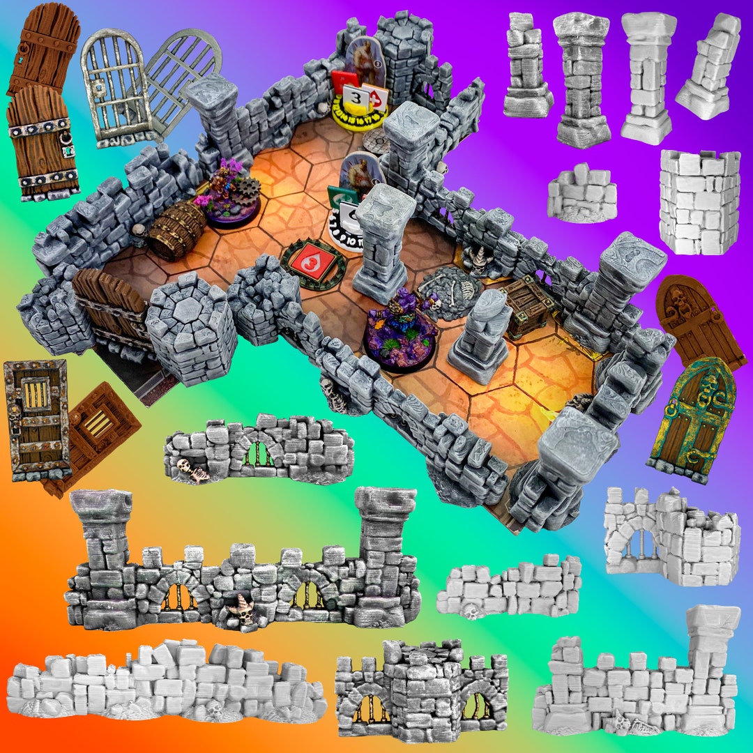 Gloomhaven Walls, Doors, and Columns / Pillars 3D Printed for Exterior ...