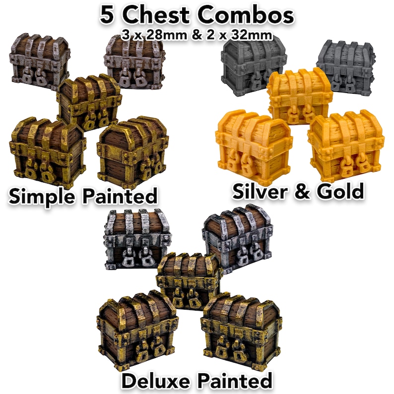 Mini Treasure Chests D&D Gloomhaven RPG Locked and Open Etsy