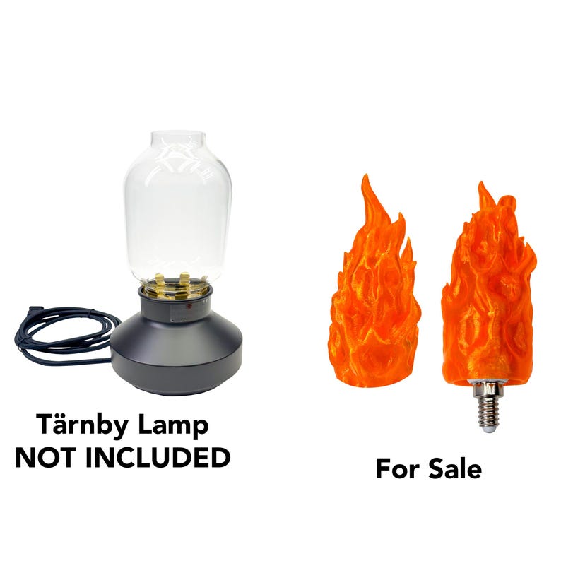 E12 Flame Light Cover Tärnaby Light Compatible Fantasy D&D Aesthetic 3D