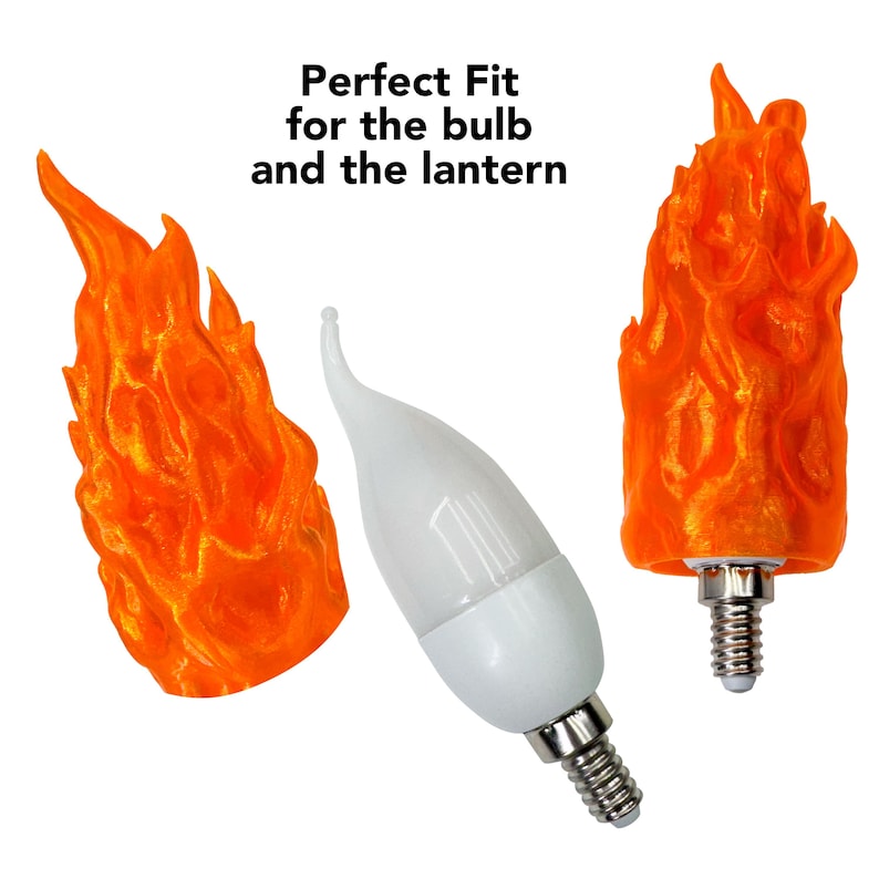 E12 Flame Light Cover Tärnaby Light Compatible Fantasy D&D Aesthetic 3D