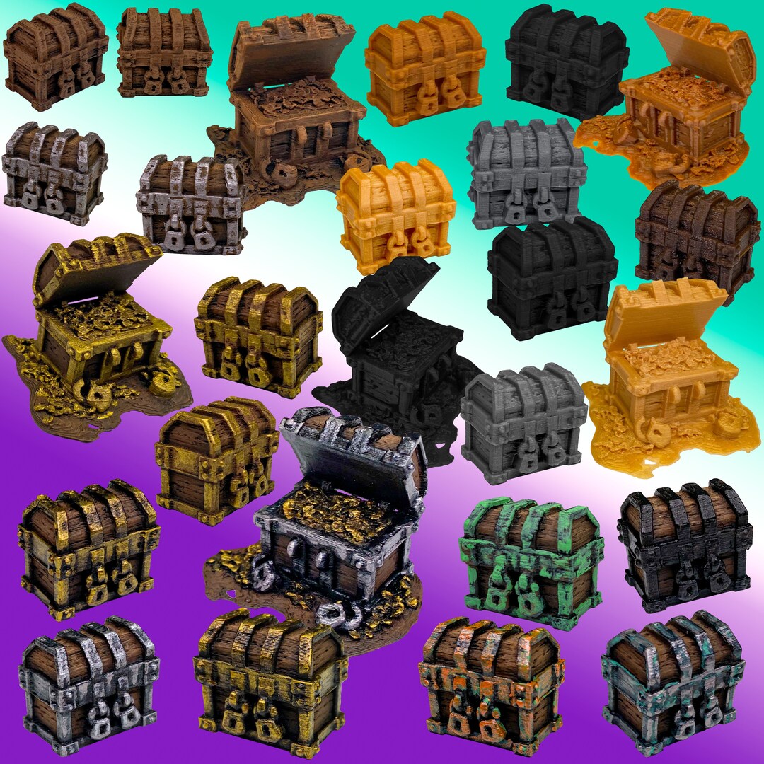 Mini Treasure Chests D&D Gloomhaven RPG Locked and Open Gloomhaven