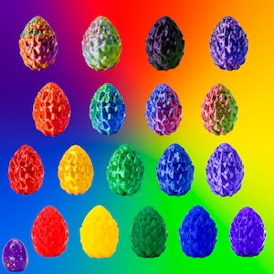 Wyrmspan Dragon Egg Upgrade - 3D Print Colorful Detailed Large Scaled Eggs, Crystals, Gold, Meat, Milk Wingspan Wyrmspan Accessory Expansion