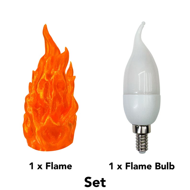 E12 Flame Light Cover Tärnaby Light Compatible Fantasy D&D Aesthetic 3D