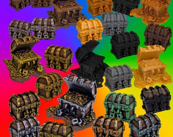 Handgeschilderde schatkisten – D&D, Gloomhaven, RPG-accessoires