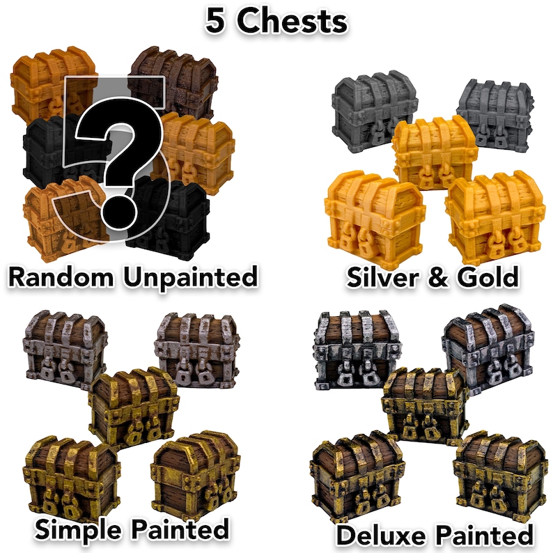 Mini Treasure Chests D&D Gloomhaven RPG Locked and Open Etsy