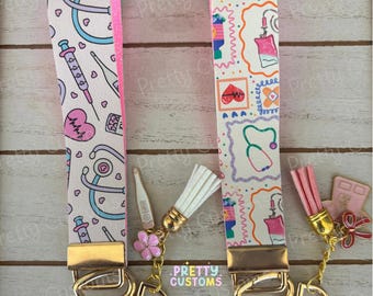 Faux Leather Key Fob|  Wristlet | Cute Faux Leather Wristlet | Keychain Strap |Mini Wallet | Personalized Gift | Wristlet Key | Key Fob