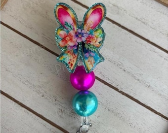 Bunny  Ear Badge Reel, Cute Badge Reel, Spring Badge Reel, Bunny, Easter Badge Reel Holder, Permanent, Interchangeable, Spring