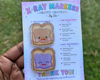 PB&J X-Ray Markers, Personalized R/L Markers, Custom Radiology Markers, Up to 3 Initials, Rad Tech Gift, X-Ray Tech Accessory