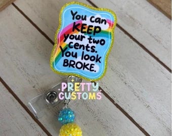 Sarcastic Badge Reel | Funny Work Badge Reel | Acrylic Badge Reel | Nurse Badge Reel | Office Humor Badge Holder | Work Bestie Gift