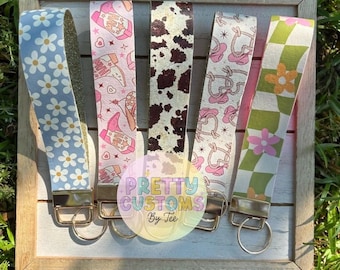Faux Leather Key Fob|  Wristlet | Cute Faux Leather Wristlet | Keychain Strap |Mini Wallet | Personalized Gift | Wristlet Key | Key Fob