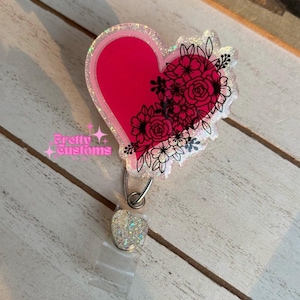 Valentine’s Badge Reel, Hearts Badge Reel, Cute Badge Reel,  Badge, Heart Reel, Badge, Valentines Day, Interchangeable, Permanent Reel, ID