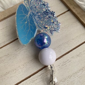 Respiratory Therapist Badge Reel | RRT |  Floral Lungs | RT Badge Reel | Medical Employee | Lung Badge Reel | Beaded Badge Reel