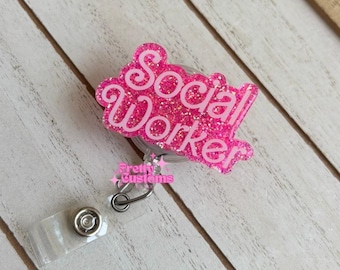 Social Worker Badge Reel, Badge Gift, Social Work Gift, Social Worker, ID Holder, Social Work, Social Work Life, Permanent, Interchangeable