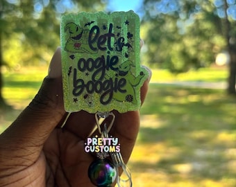 Spooky Boogeyman Badge Reel | Halloween Badge Holder | Creepy Cute Badge Reel | Spooky Season Nurse Gift | Glow in the Dark Badge Reel